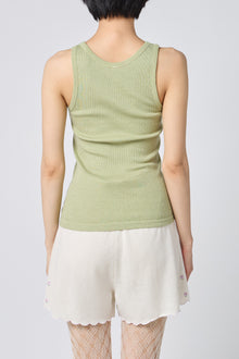 rib tank top light olive