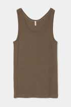 rib tank top taupe brown