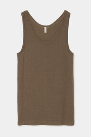 rib tank top taupe brown