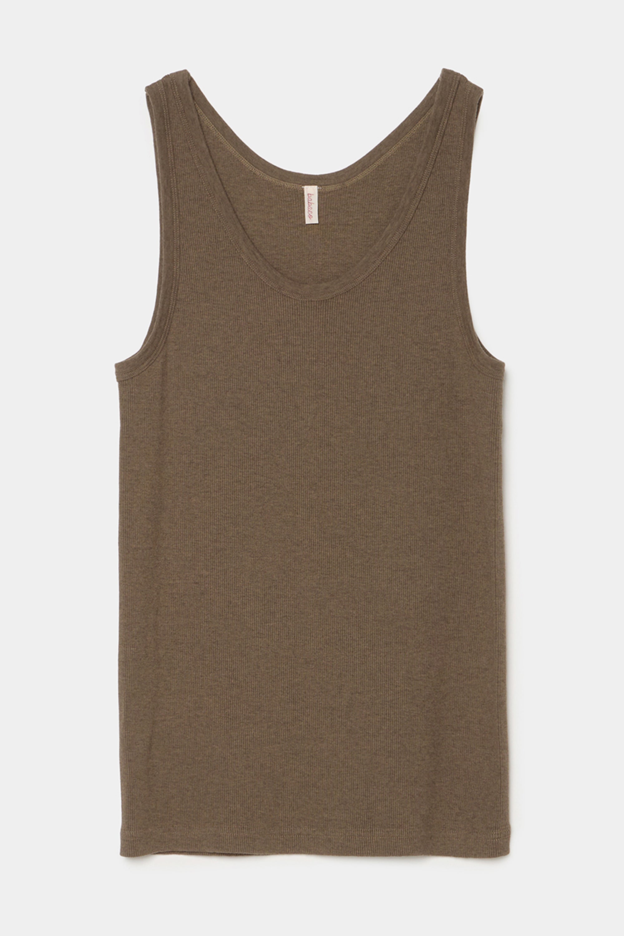 rib tank top taupe brown