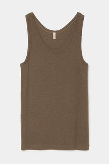 rib tank top taupe brown