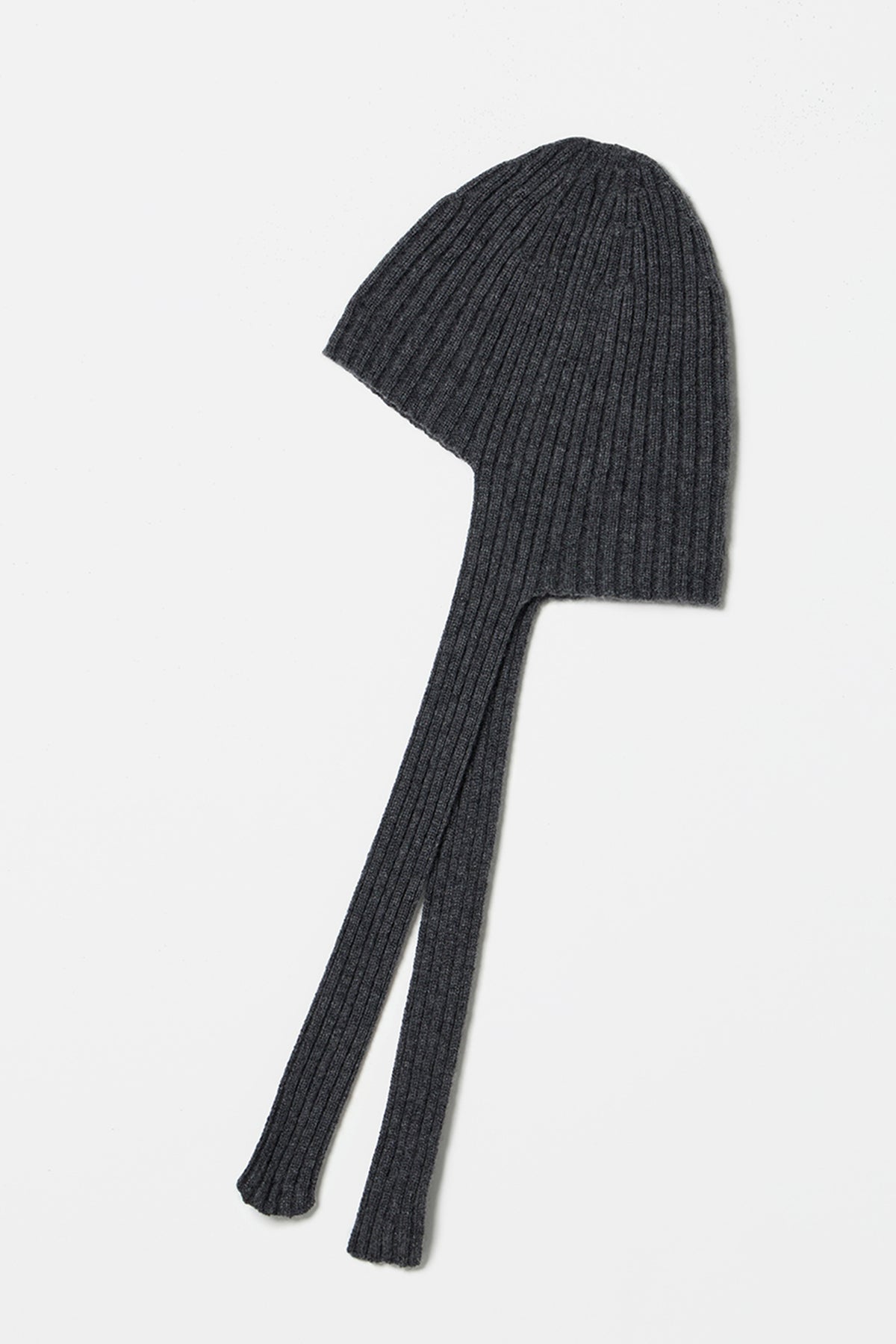 ribbed knit cap cashmere charcoal
