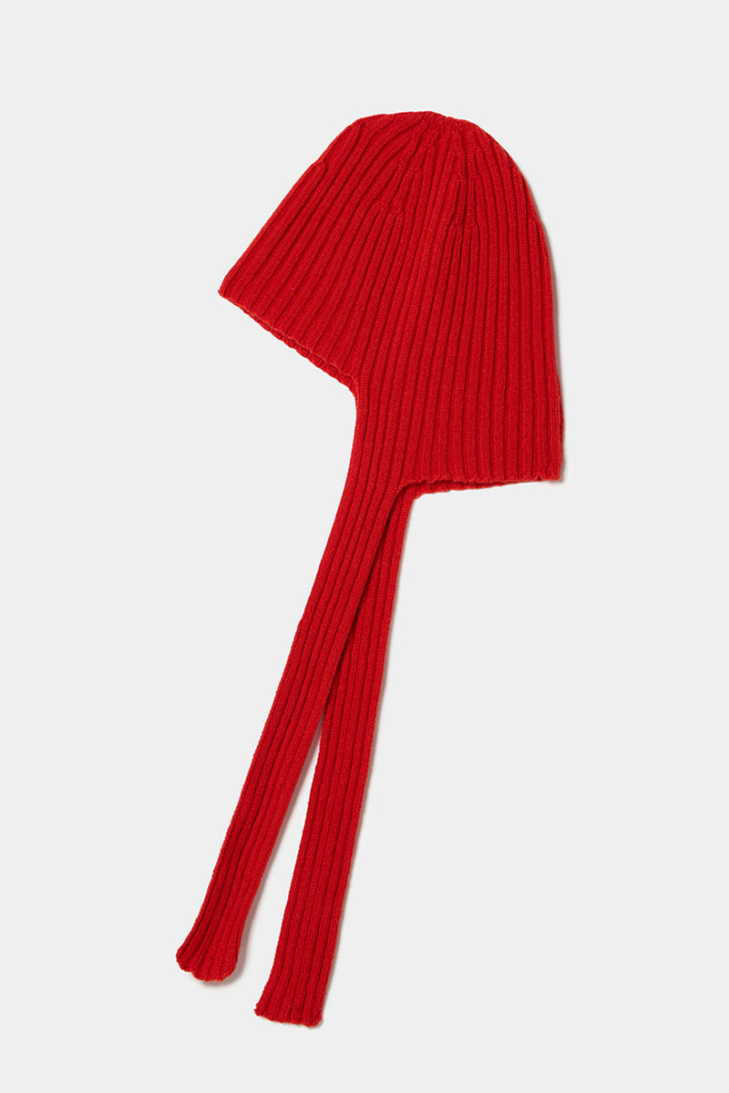 ribbed knit cap cashmere tomato