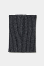 ribbed neck warmer cashmere charcoal