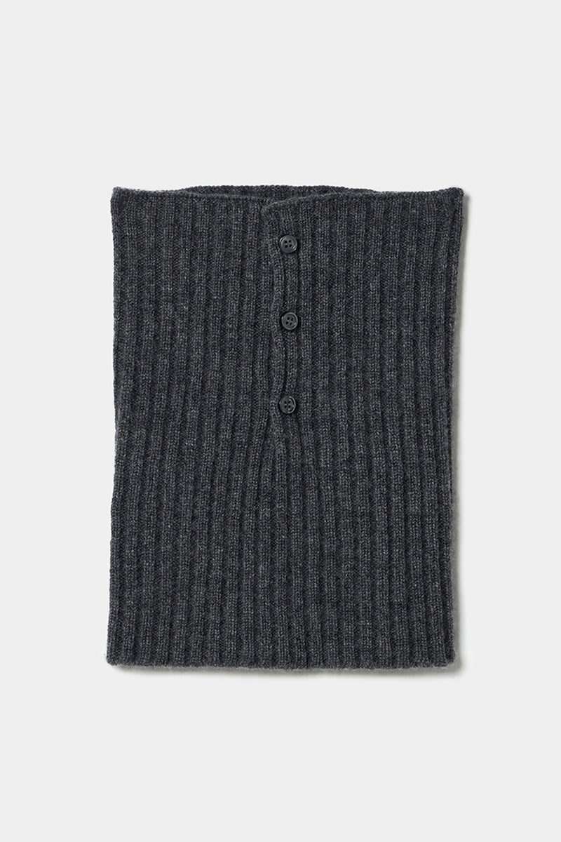 ribbed neck warmer cashmere charcoal