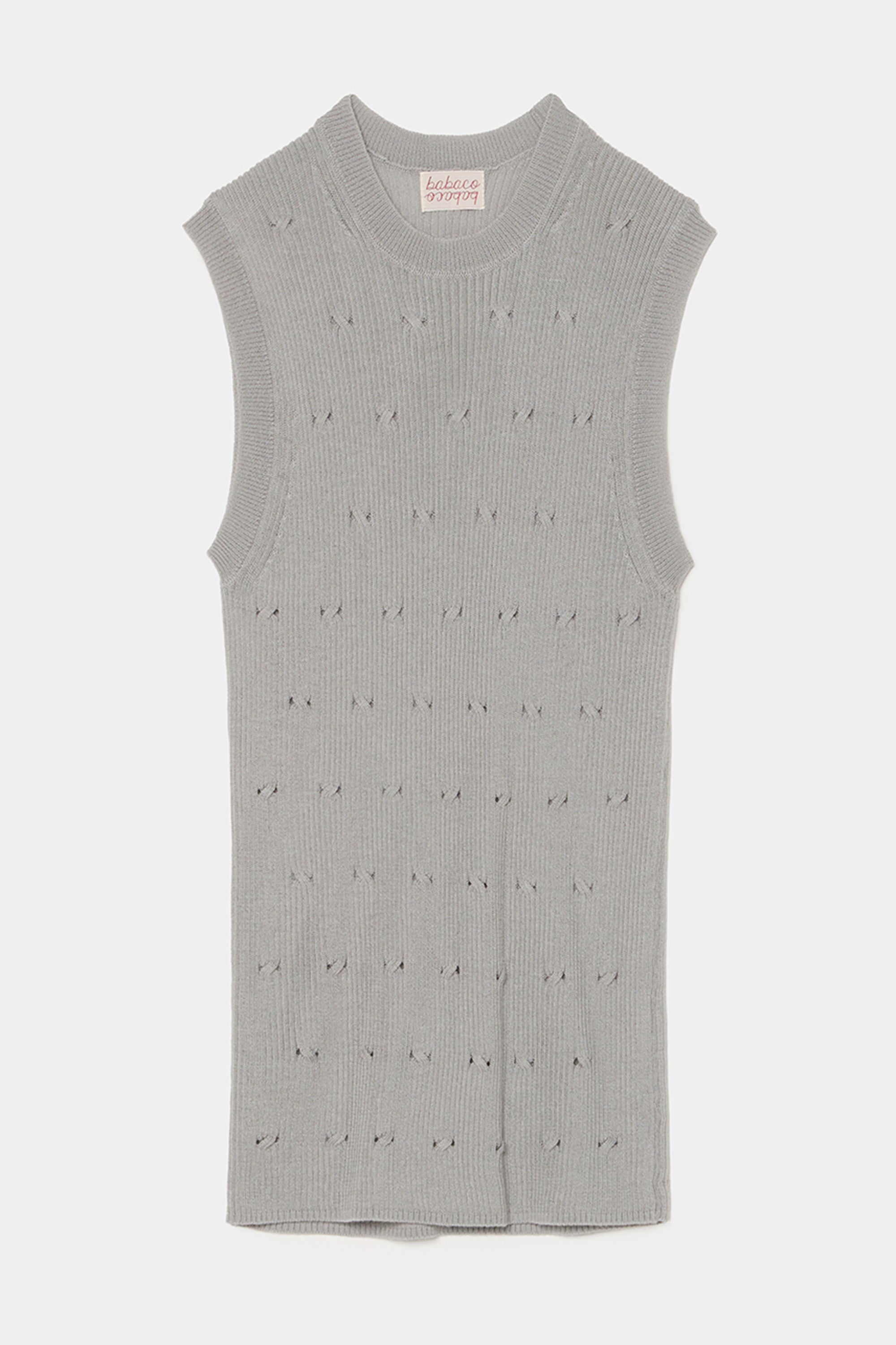eyelet cable top grey