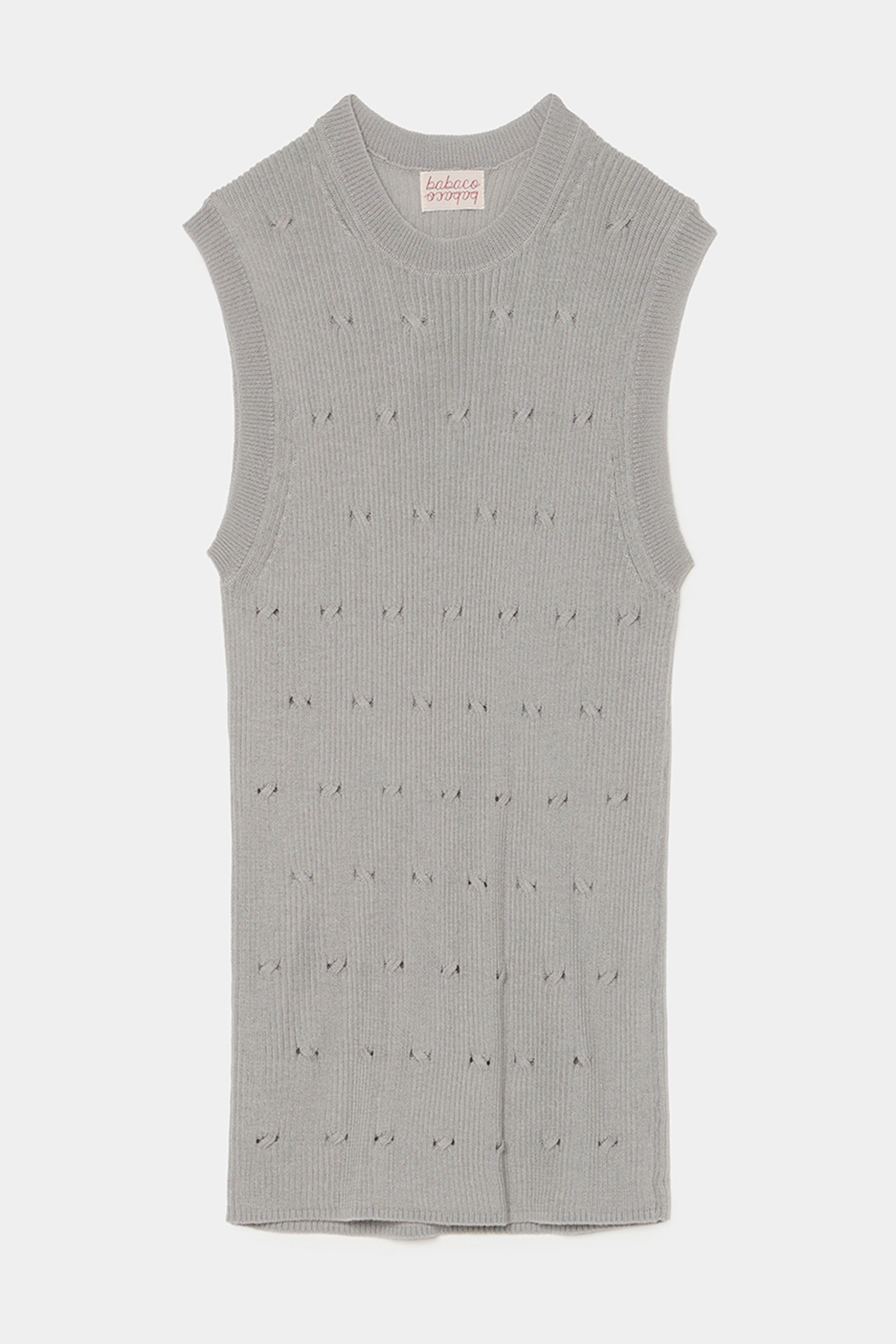 eyelet cable top grey