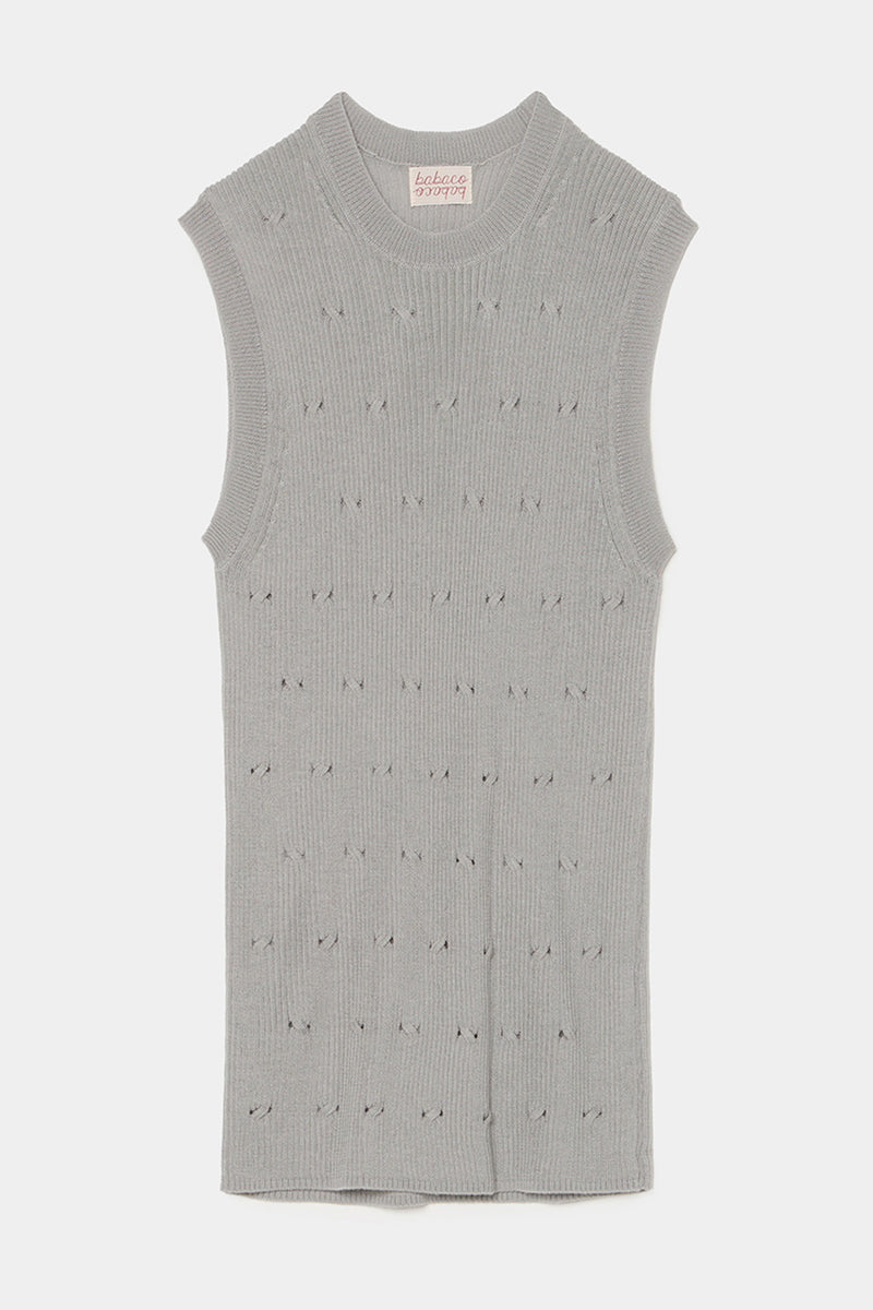 eyelet cable top grey