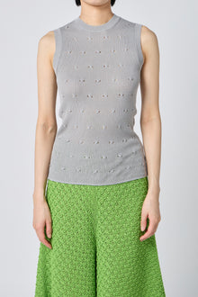 eyelet cable top grey