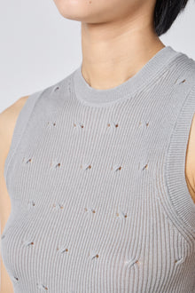 eyelet cable top grey