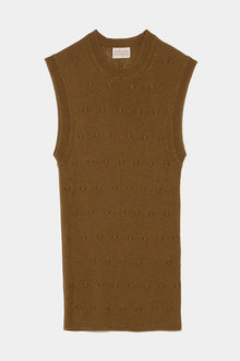 eyelet cable top sepia