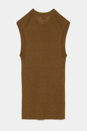 eyelet cable top sepia