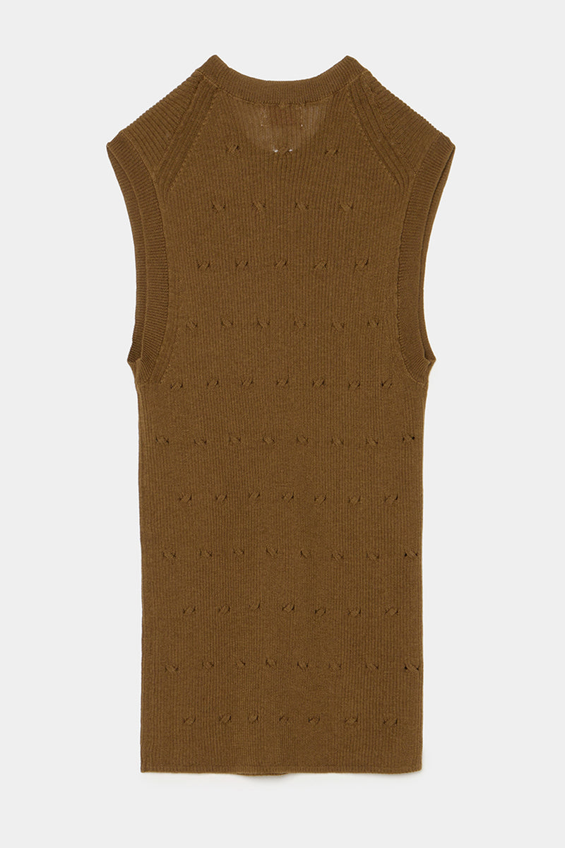eyelet cable top sepia