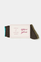 2 pairs of words socks black gold / khaki glitter