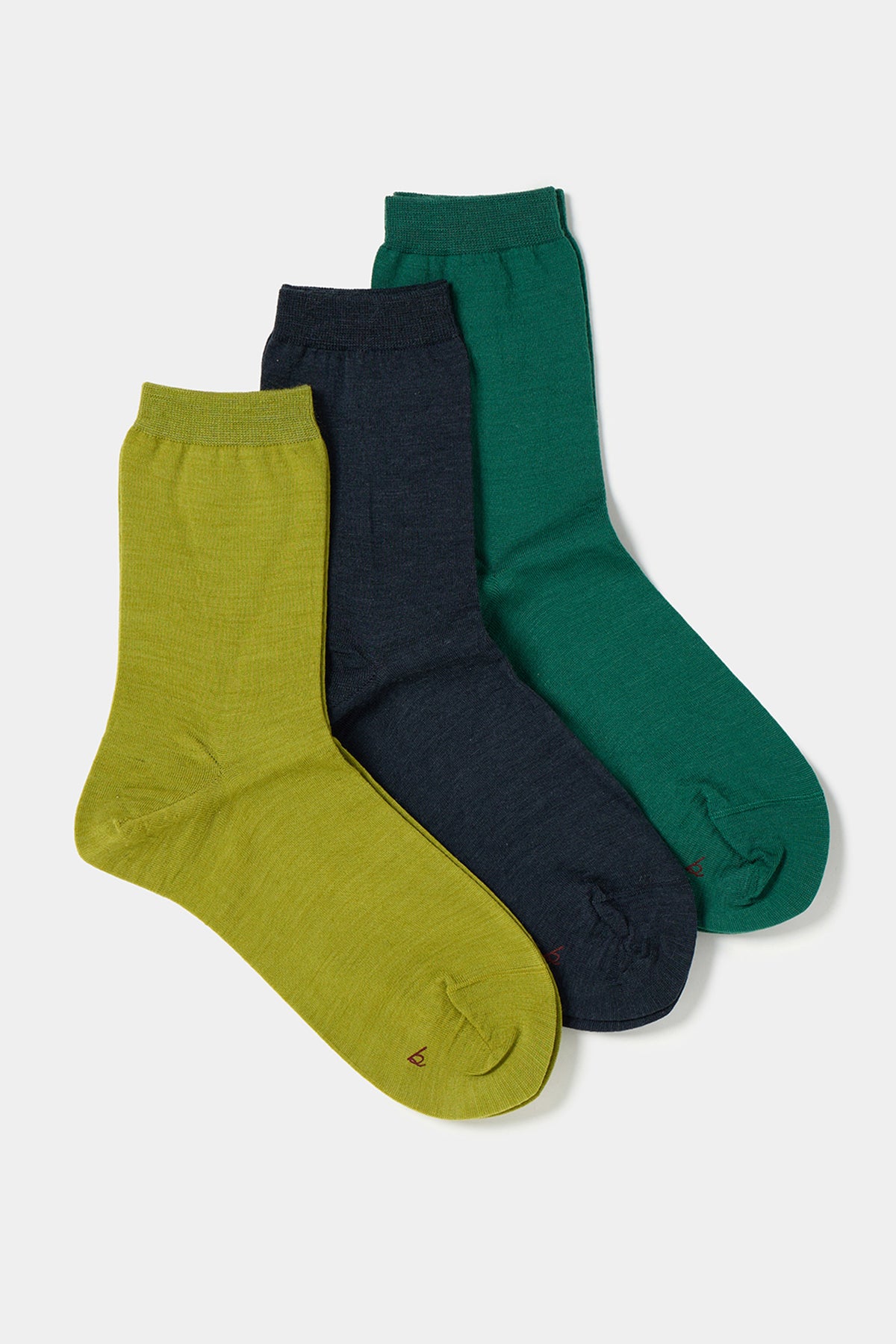 3 pair of colors woolen socks green