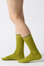 woolen fine ribbed socks pear