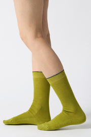 woolen fine ribbed socks pear