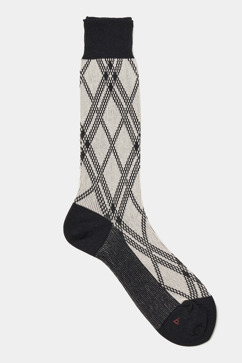 jacquard check socks black