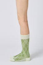 jacquard check socks matcha