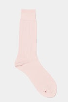 silk wide rib socks powder pink