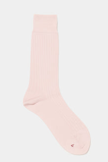 silk wide rib socks powder pink