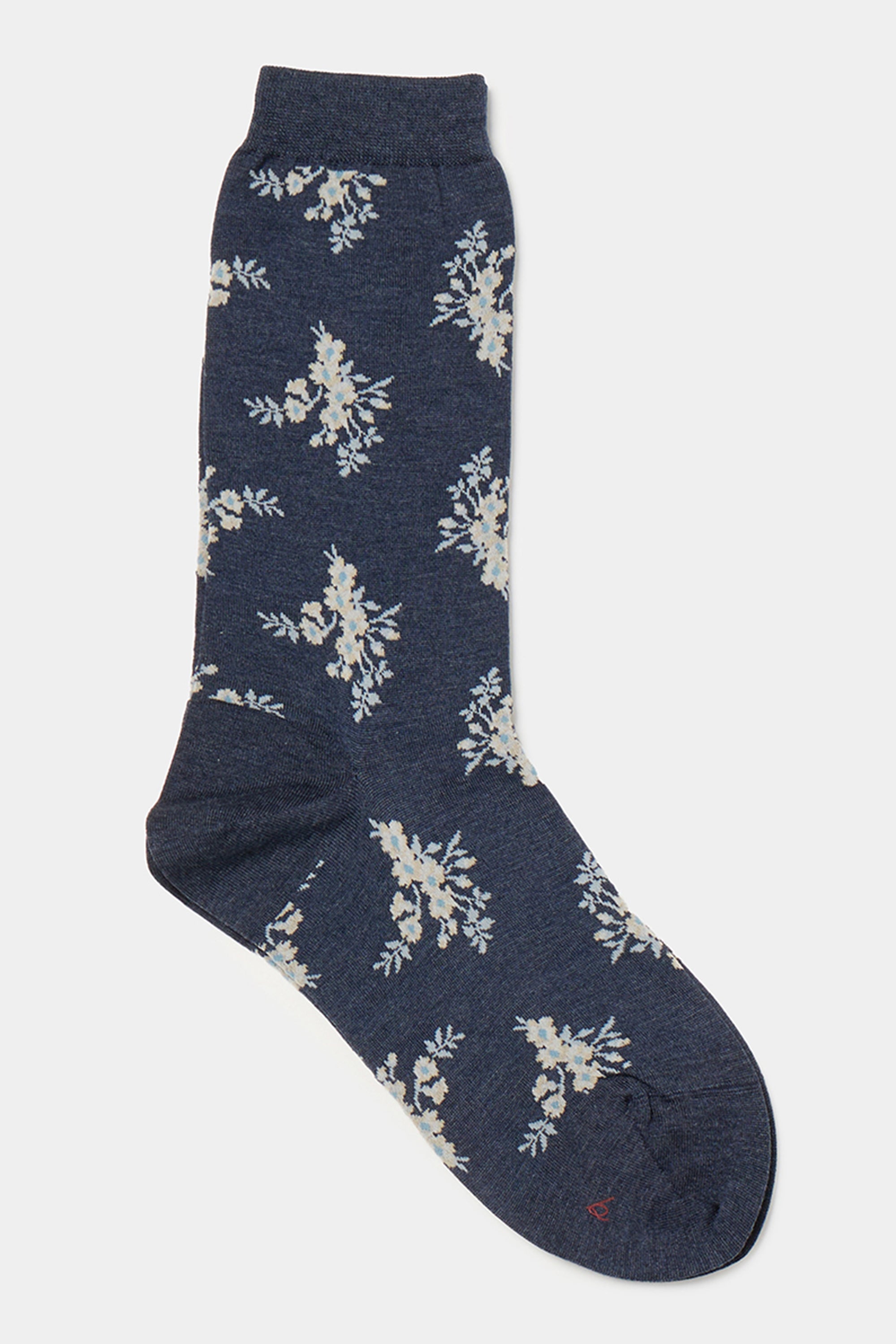 floral socks navy