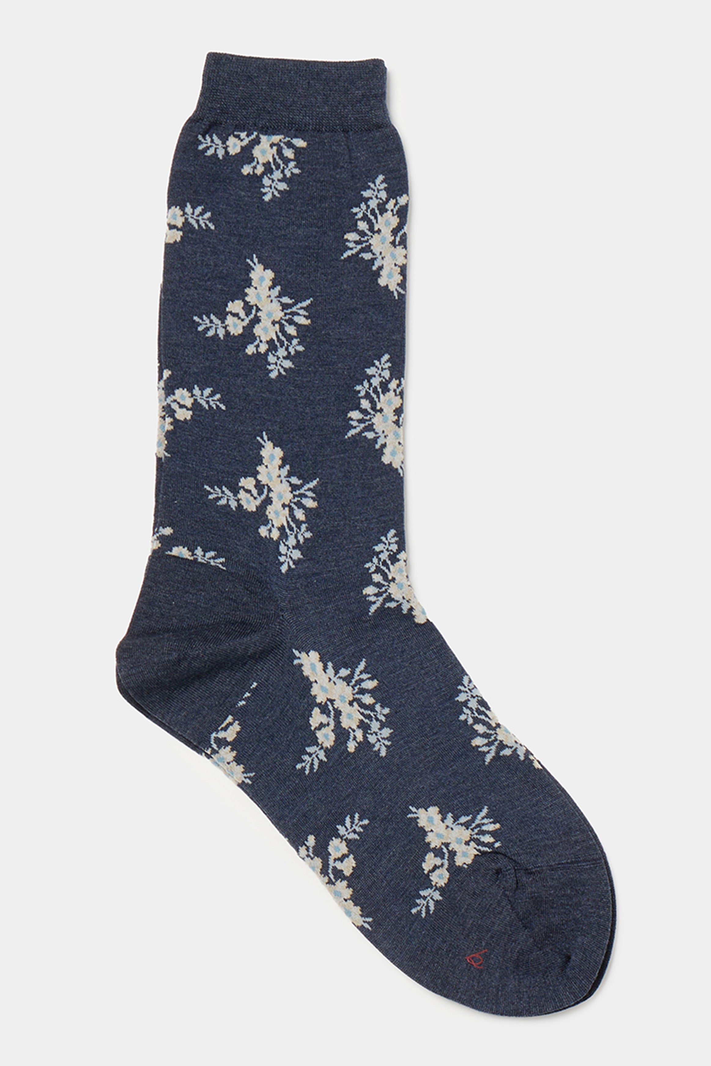 floral socks navy