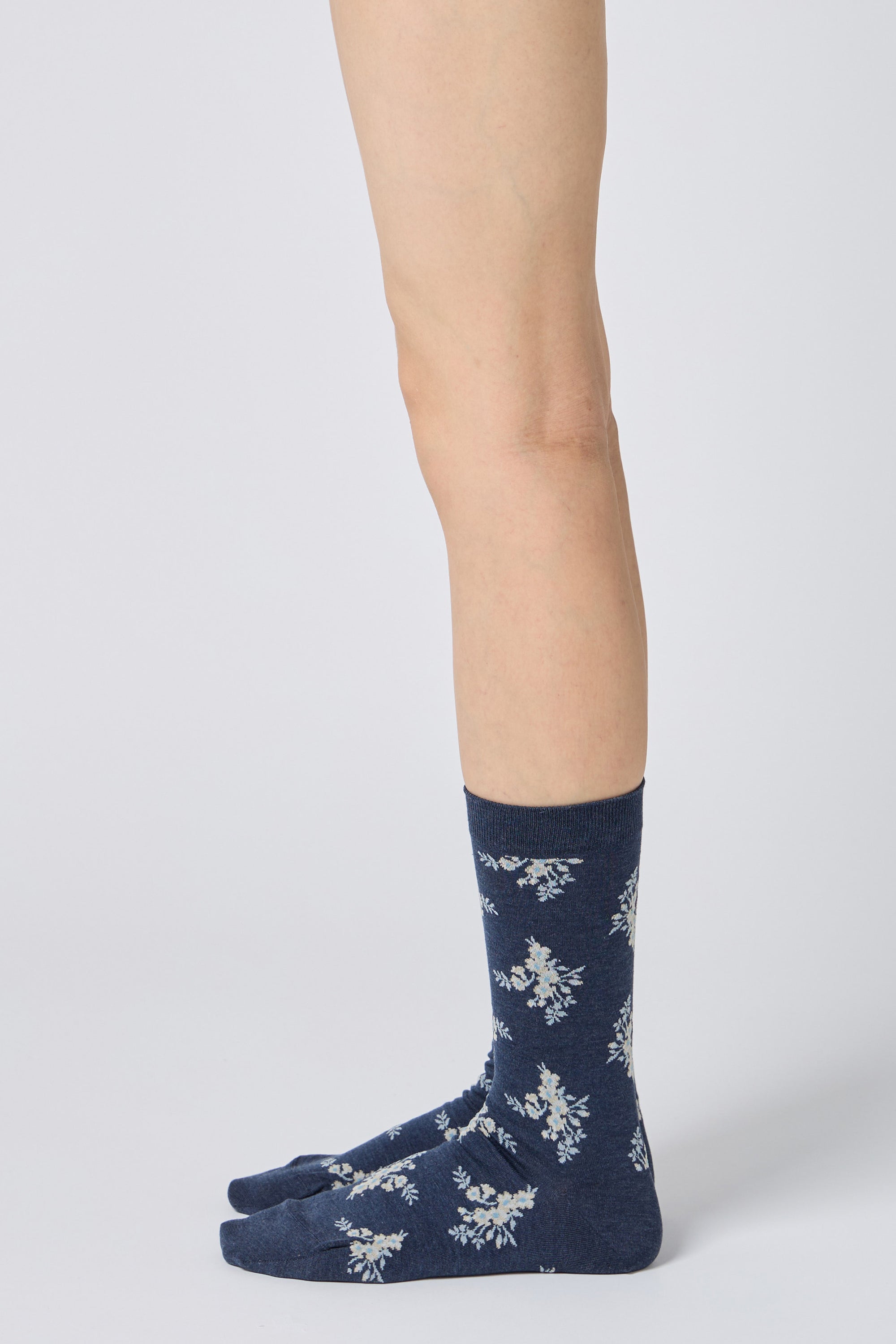 floral socks navy