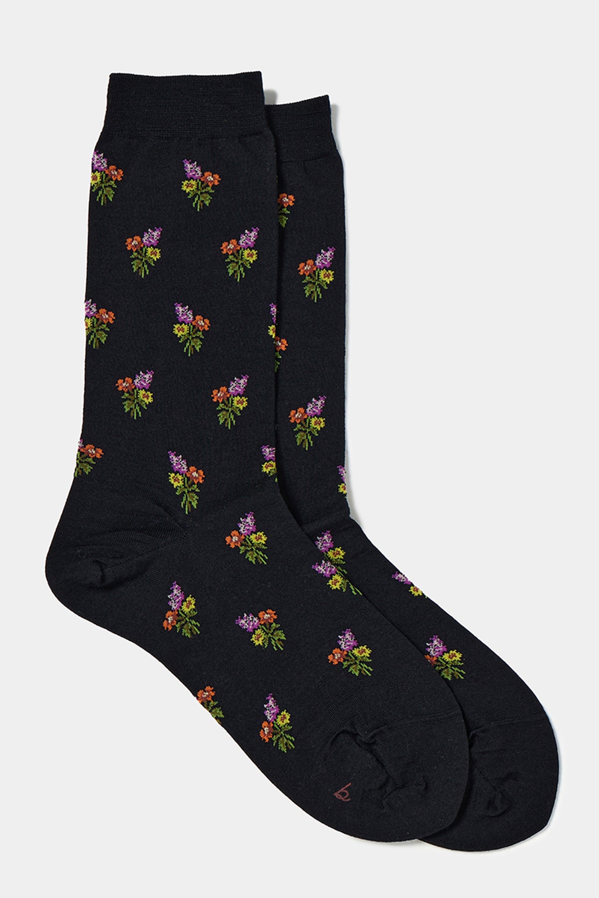 small bouquet socks woolen black