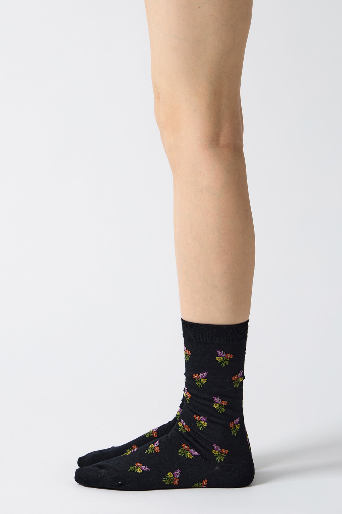 small bouquet socks woolen black