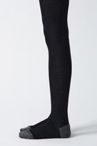 ribbed woolen tights black
