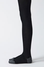 ribbed woolen tights black