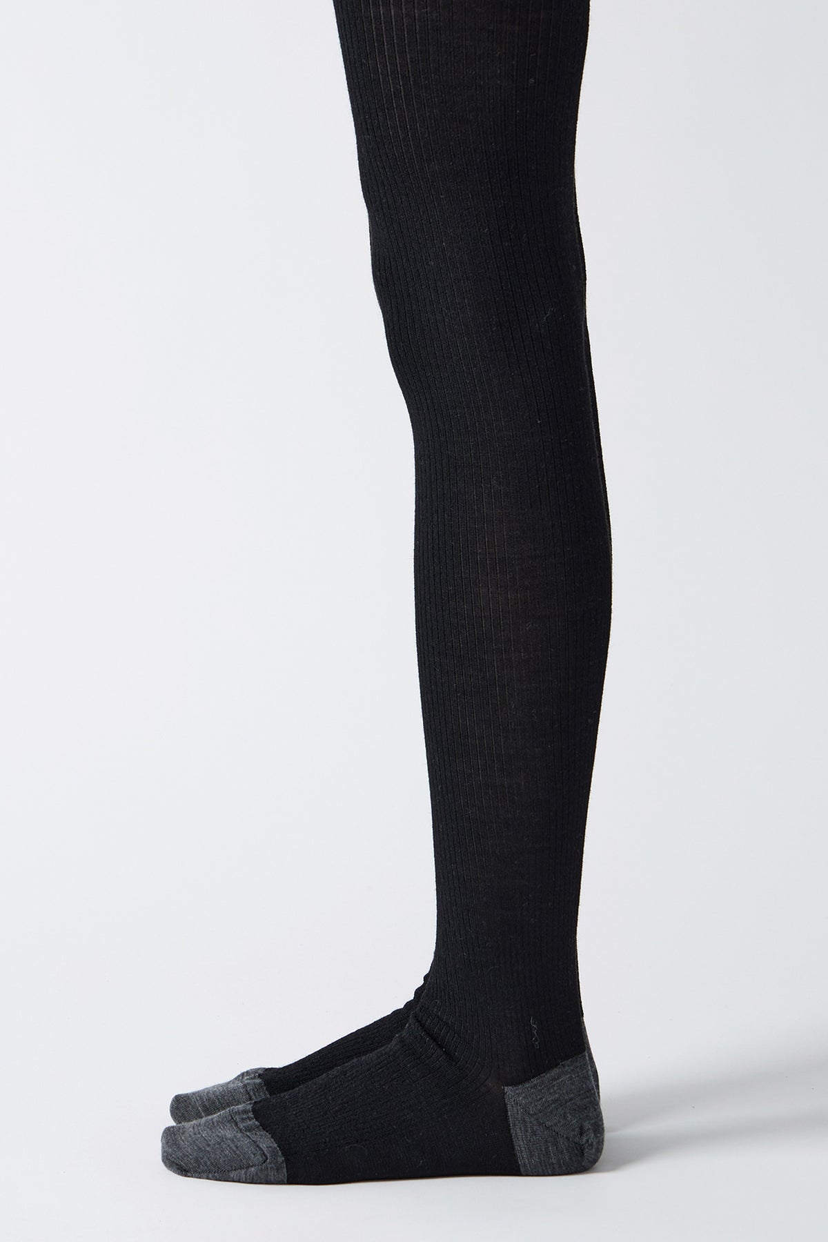 ribbed woolen tights black