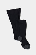 ribbed woolen tights black