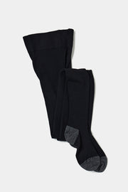ribbed woolen tights black