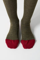 ribbed woolen tights khaki