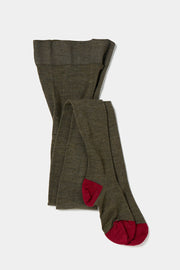 ribbed woolen tights khaki