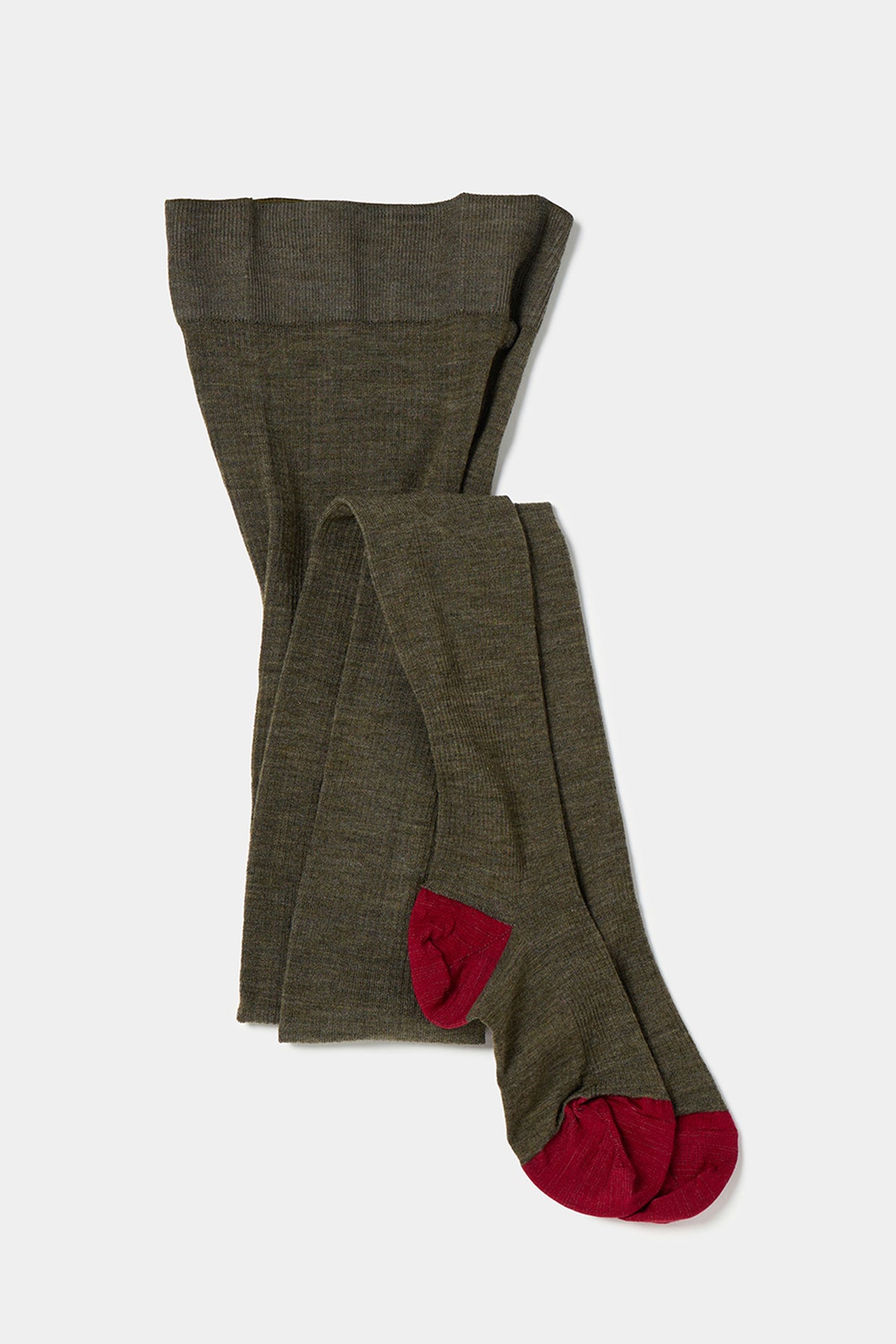 ribbed woolen tights khaki