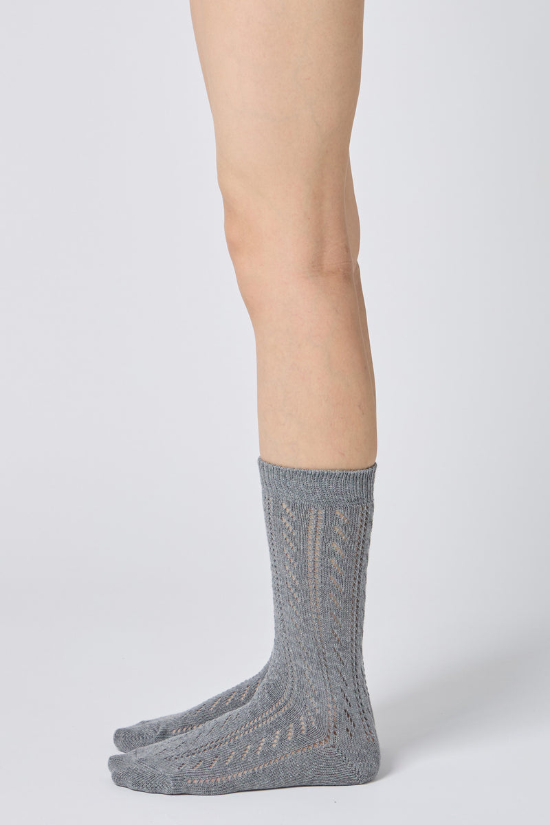 eyelet socks grey