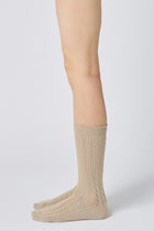 eyelet socks sand beige
