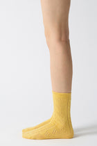 eyelet woolen socks yellow