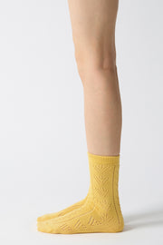 eyelet woolen socks yellow