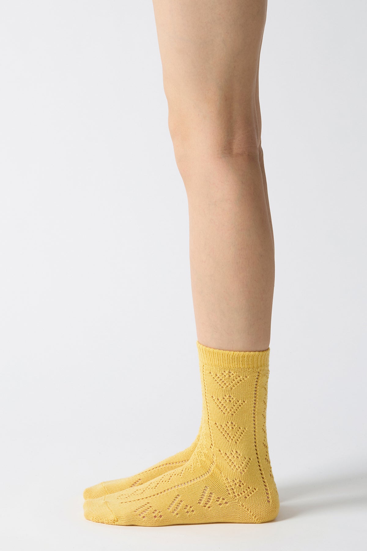 eyelet woolen socks yellow
