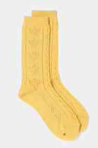 eyelet woolen socks yellow