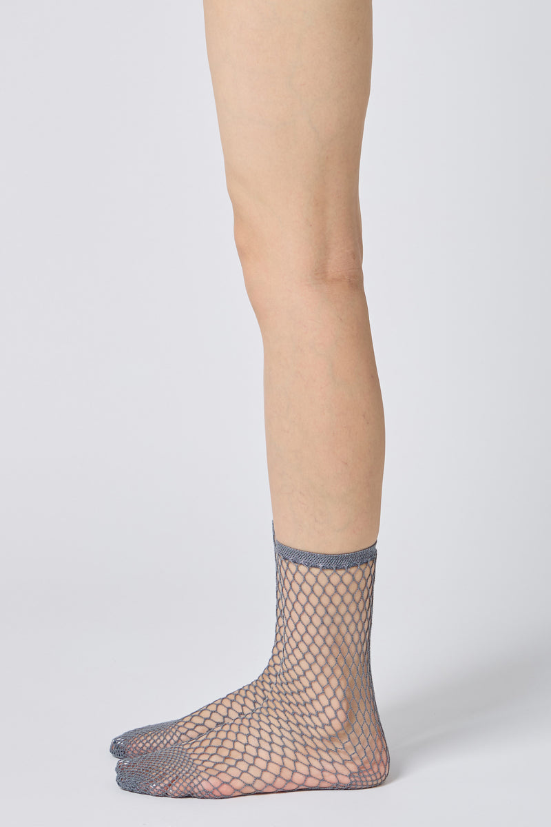 fishnet socks grey