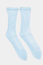 fishnet socks sky blue