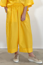 baker trousers cotton silk fried egg