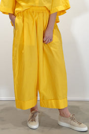 baker trousers cotton silk fried egg