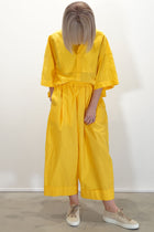 baker trousers cotton silk fried egg