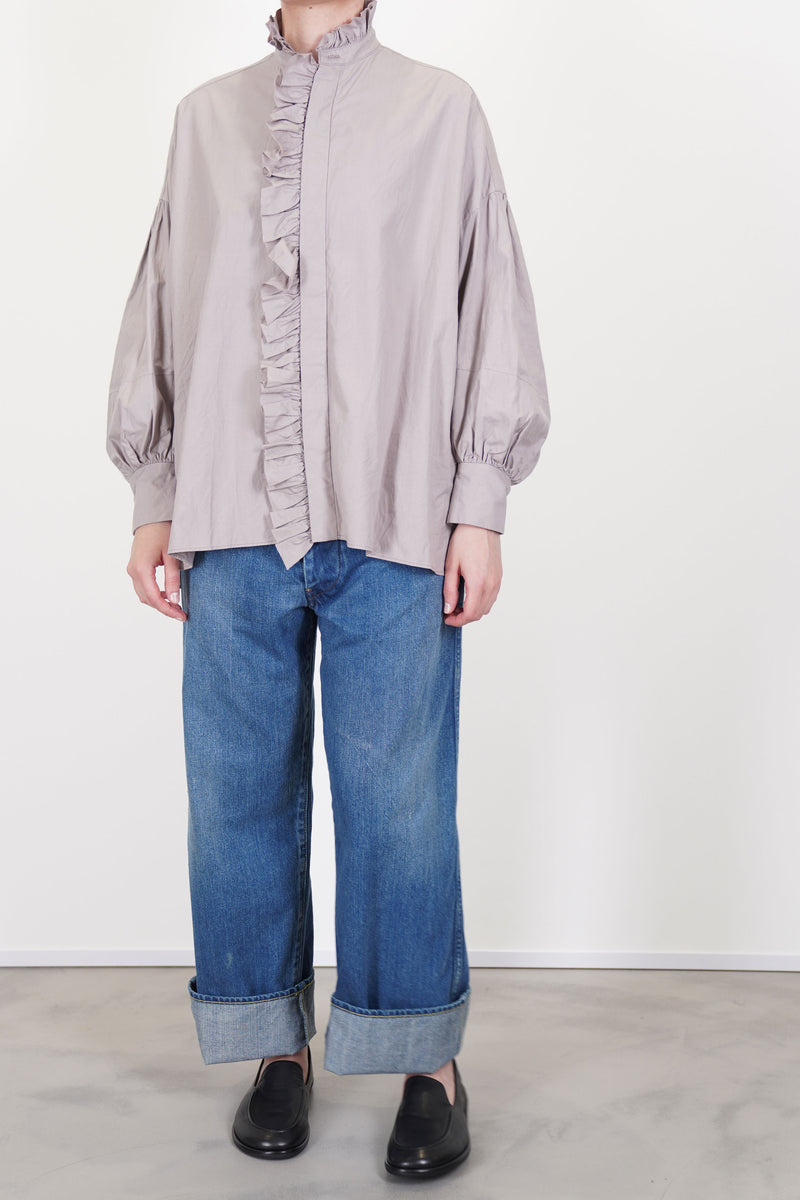 band collar shirt grayish rose ym43qs02